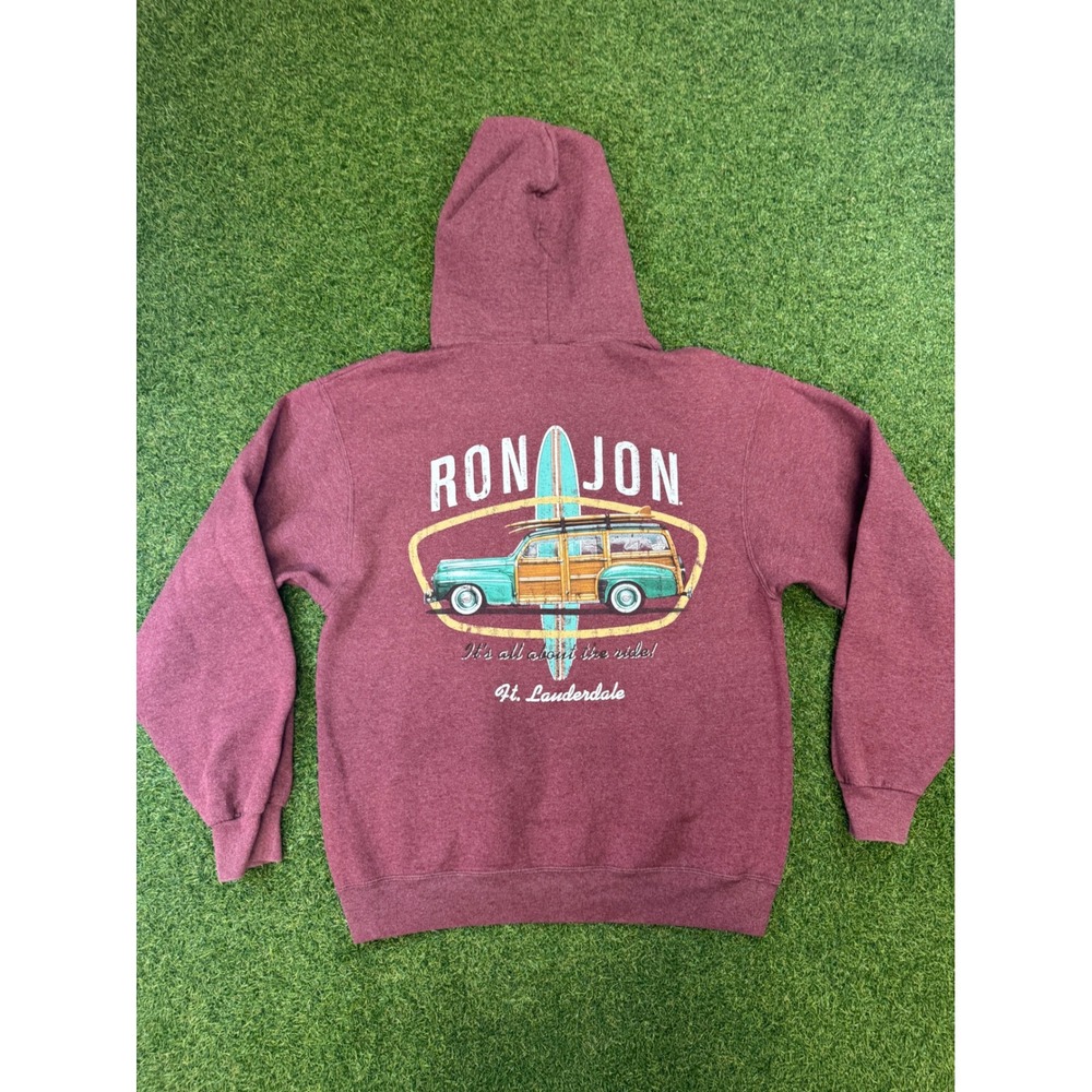 Ron Jon Surf Shop Ft Lauderdale‎ Woodie Wagon Hoodie Maroon Burgundy Mens Medium